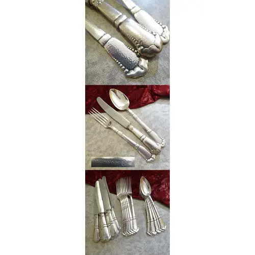 Wellner 344 Hammerschlag Tafelbesteck 6 Personen versilbert Wellner 344 Hammerschlag Tafelbesteck 6 Personen versilbert