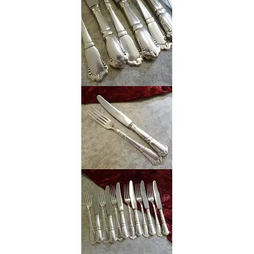 Wellner 344 Hammerschlag Dessertbesteck 6 Personen versilbert Wellner 344 Hammerschlag Dessertbesteck 6 Personen versilbert