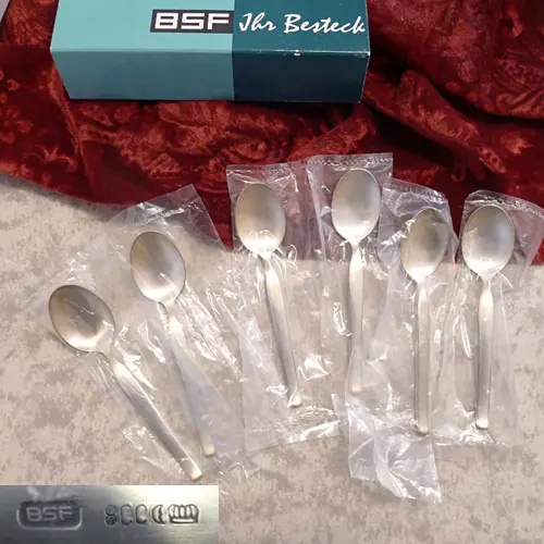 BSF 106 Bettina 6 Mokkalöffel 800 Silber BSF 106 Bettina 6 Mokkalöffel 800 Silber