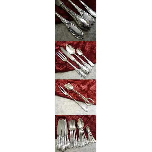Rokoko 6 Personen Tafelbesteck 90 versilbert Rokoko 6 Personen Tafelbesteck 90 versilbert