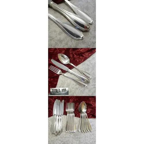 WMF Englische Rose Tafelbesteck 6 Personen 90 versilbert