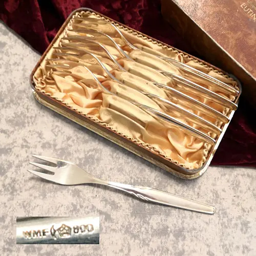 WMF Paris 6 Kuchengabeln 800 Silber
