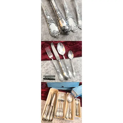 Rokoko 6 Personen Tafelbesteck 90 versilbert Rokoko 6 Personen Tafelbesteck 90 versilbert