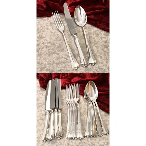 BSF 99 Ingrid Tafelbesteck 6 Personen 90 versilbert BSF 99 Ingrid Tafelbesteck 6 Personen 90 versilbert
