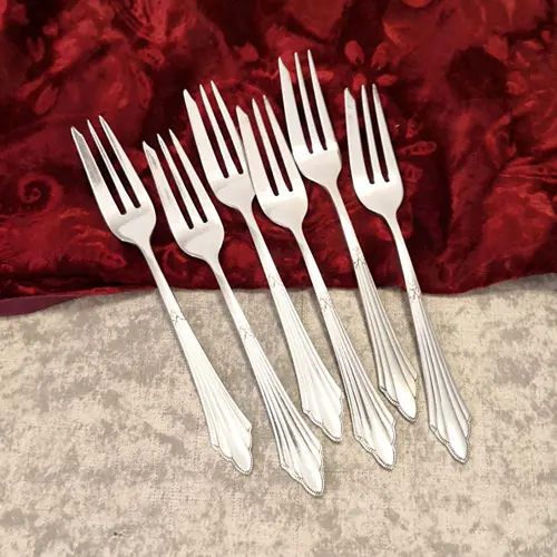WMF 900 Fächer 6 Kuchengabeln 16,5cm 90 versilbert
