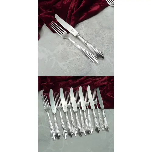 WMF 900 Fächer Dessertbesteck 6 Personen 90 versilbert WMF 900 Fächer Dessertbesteck 6 Personen 90 versilbert