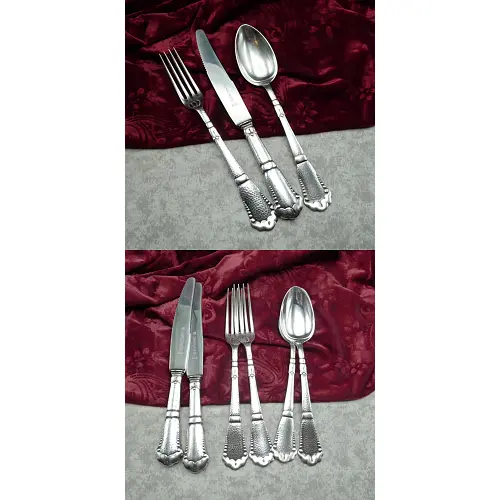 Wellner 344 Hammerschlag Tafelbesteck 2 Personen versilbert Wellner 344 Hammerschlag Tafelbesteck 2 Personen versilbert