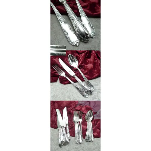 Rokoko 6 Personen Tafelbesteck 18 tlg 100 versilbert Rokoko 6 Personen Tafelbesteck 18 tlg 100 versilbert