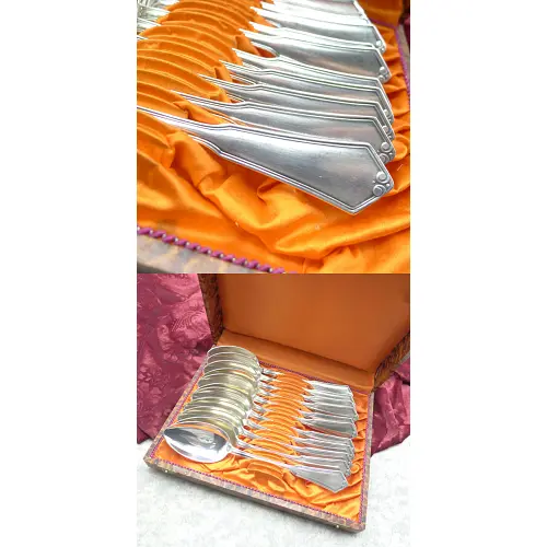 11 Jugendstil Tafelöffel Gowe 90g Silberauflage