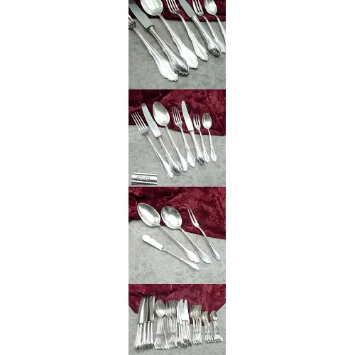 Gürtler Chippendale Besteck 6 Personen mit Vorlegern 90 versilbert Gürtler Chippendale Besteck 6 Personen mit Vorlegern 90 versilbert