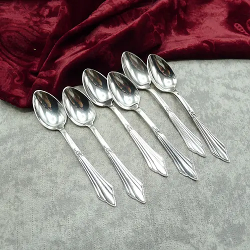 WMF 900 Fächer 6 Mokkalöffel 10,8cm 90 versilbert