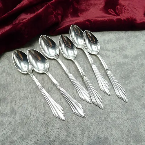 WMF 900 Fächer 6 Mokkalöffel 10,8cm 90 versilbert