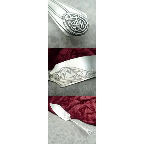 WMF 43 Fabelechse Jugendstil Fischvorleger versilbert WMF 43 Fabelechse Jugendstil Fischvorleger versilbert
