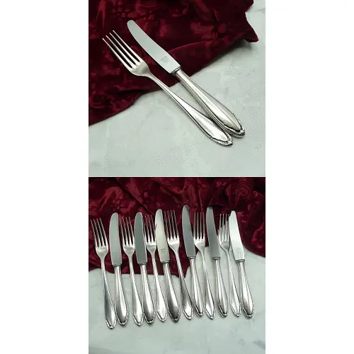 BSF 91 Dessertbesteck 6 Personen 90 versilbert BSF 91 Dessertbesteck 6 Personen 90 versilbert