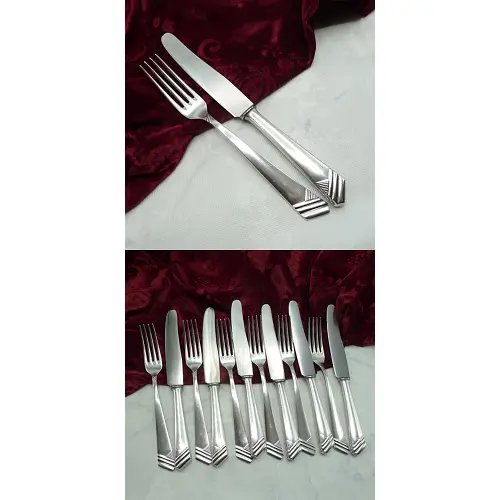 OKA 129 Art Deco Dessertbesteck 6 Personen 90 versilbert