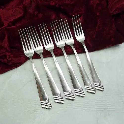 OKA 129 Art Deco 6 Dessertgabeln 90 versilbert OKA 129 Art Deco 6 Dessertgabeln 90 versilbert