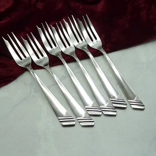 OKA 129 Art Deco 6 Kuchengabeln 90 versilbert OKA 129 Art Deco 6 Kuchengabeln 90 versilbert