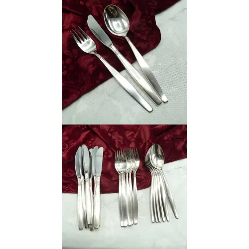 BSF 111 Dänisch Perl Tafelbesteck 6 Personen 90 versilbert BSF 111 Dänisch Perl Tafelbesteck 6 Personen 90 versilbert