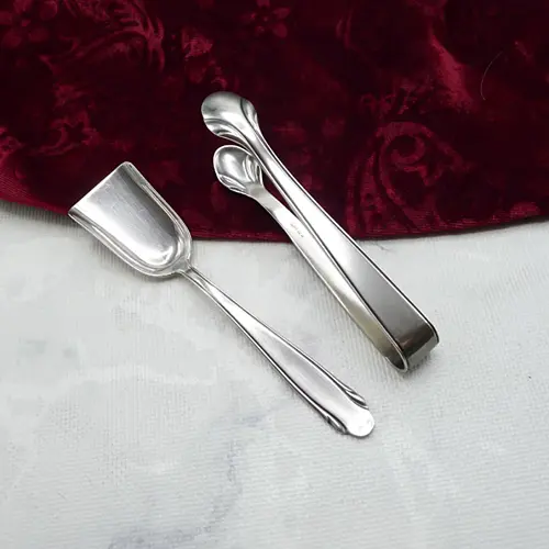 WMF 3300 Zuckerlöffel & Zuckerzange 90 versilbert