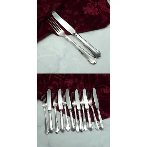 Bruckmann 640 Dessertbesteck 6 Personen 90 versilbert Bruckmann 640 Dessertbesteck 6 Personen 90 versilbert