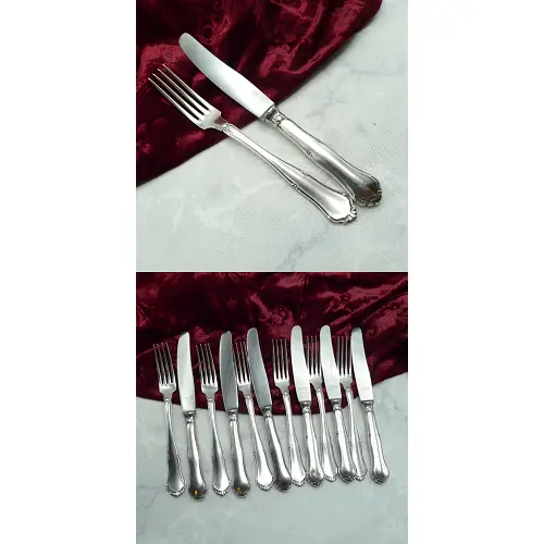 Bruckmann 640 Dessertbesteck 6 Personen 90 versilbert Bruckmann 640 Dessertbesteck 6 Personen 90 versilbert