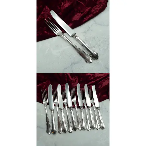 Bruckmann 640 Dessertbesteck 6 Personen 90 versilbert Bruckmann 640 Dessertbesteck 6 Personen 90 versilbert