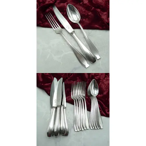 WMF 82/300 Jugendstil Tafelbesteck 6 Personen versilbert WMF 82/300 Jugendstil Tafelbesteck 6 Personen versilbert