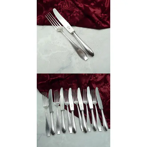 WMF 82/300 Jugendstil Dessertbesteck 6 Personen versilbert WMF 82/300 Jugendstil Dessertbesteck 6 Personen versilbert