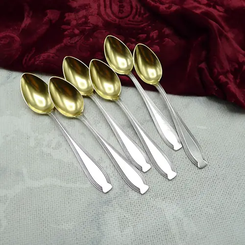 WMF 82/300 Jugendstil 6 Mokkalöffel / Eierlöffel versilbert WMF 82/300 Jugendstil 6 Mokkalöffel / Eierlöffel versilbert