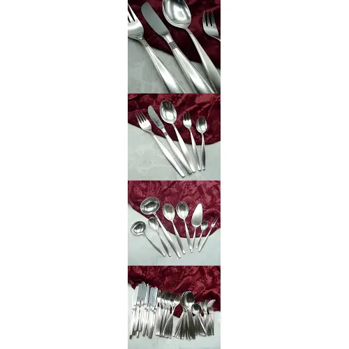 BSF 111 Dänisch Perl Tafelbesteck 12 Personen 90 versilbert BSF 111 Dänisch Perl Tafelbesteck 12 Personen 90 versilbert