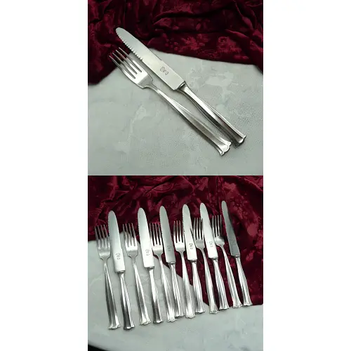 Wellner 520 Johann Strauß Steakbesteck 6 Personen 90 versilbert Wellner 520 Johann Strauß Steakbesteck 6 Personen 90 versilbert