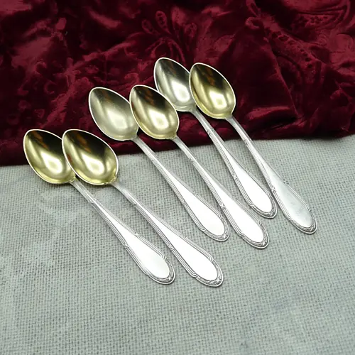 WMF 200 Kreuzband 6 seltene Eierlöffel 90 versilbert WMF 200 Kreuzband 6 seltene Eierlöffel 90 versilbert
