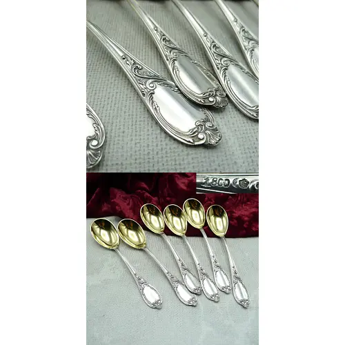 Koch & Bergfeld Rokoko 6 Eislöffel 13,9cm 800 Silber