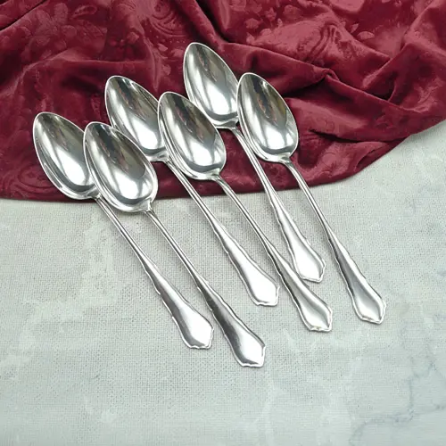 WMF 2100 Chippendale 6 Dessertlöffel 18,3cm 90 versilbert WMF 2100 Chippendale 6 Dessertlöffel 18,3cm 90 versilbert