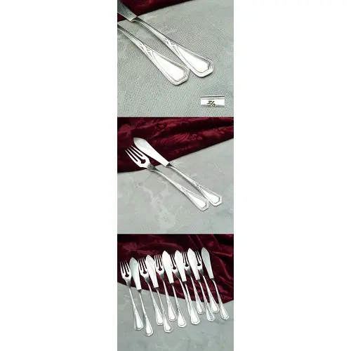 WMF 37 Jugendstil Fischbesteck 6 Personen versilbert WMF 37 Jugendstil Fischbesteck 6 Personen versilbert