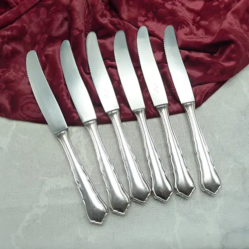 WMF 2100 Chippendale 6 Tafelmesser Friodur Welle 90 versilbert WMF 2100 Chippendale 6 Tafelmesser Friodur Welle 90 versilbert