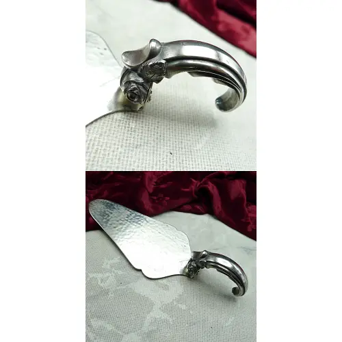 Gebäckheber Hammerschlag voller Griff mit Rosen versilbert
