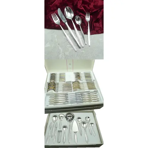 WMF Hannover Silberbesteck 12 Personen mit Vorlegern 90 versilbert WMF Hannover Silberbesteck 12 Personen mit Vorlegern 90 versilbert