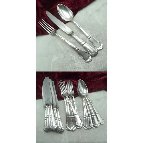 Wellner 344 Hammerschlag Tafelbesteck 6 Personen versilbert Wellner 344 Hammerschlag Tafelbesteck 6 Personen versilbert