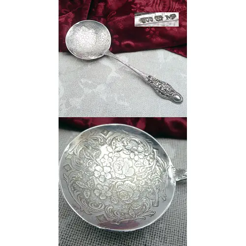 großer floraler Schaumlöffel 800 Silber