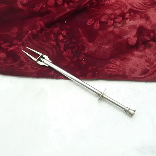 Fleischgabel mit Schiebemechanik versilbert
