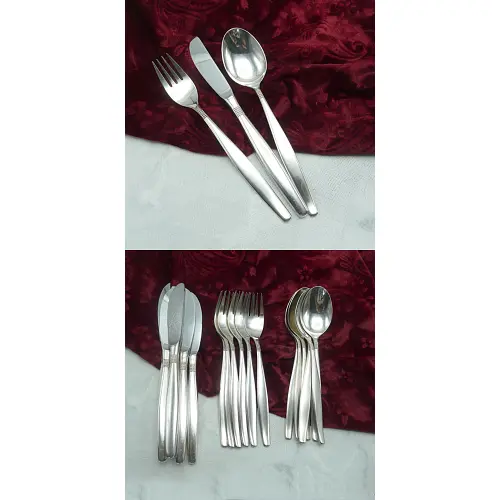 BSF 111 Dänisch Perl Tafelbesteck 6 Personen 90 versilbert BSF 111 Dänisch Perl Tafelbesteck 6 Personen 90 versilbert