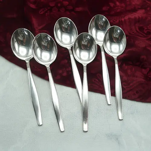 BSF 111 Dänisch Perl 6 Tassenlöffel 15,6cm 90 versilbert