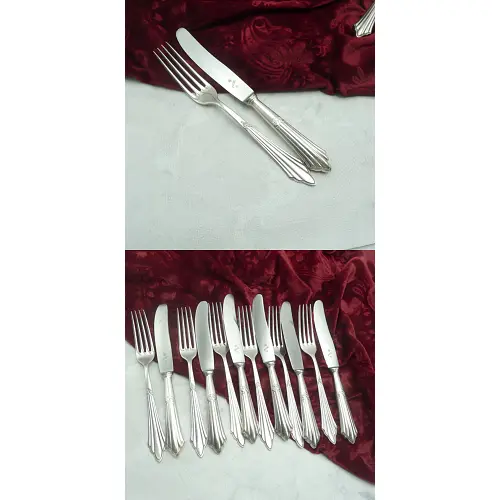 WMF 900 Fächer Dessertbesteck 6 Personen 90 versilbert WMF 900 Fächer Dessertbesteck 6 Personen 90 versilbert