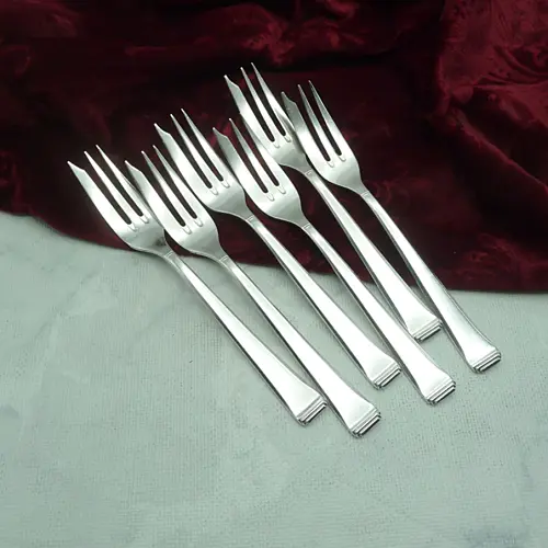 OKA 131 Art Deco 6 Kuchengabeln groß 90 versilbert
