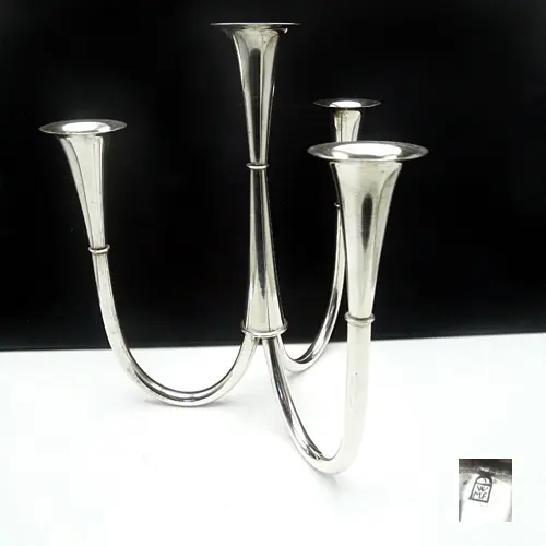 seltener WMF Leuchter von Wilhelm Wagenfeld um 1952 versilbert