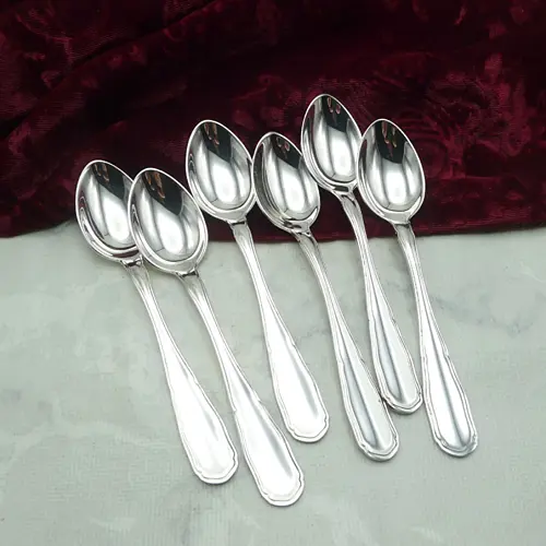WMF sächs. Hofmuster 6 Kaffeelöffel 90 versilbert WMF sächs. Hofmuster 6 Kaffeelöffel 90 versilbert