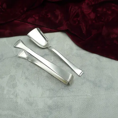 WMF 2500 Art Deco Zuckerlöffel & Zuckerzange 90 versilbert