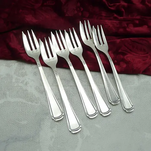 Art Deco BG 6 Kuchengabeln 90 versilbert