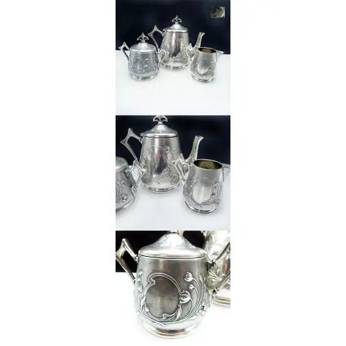 WMF Jugendstil Kaffeekern floral versilbert WMF Jugendstil Kaffeekern floral versilbert